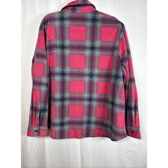 Lee Riders Women Shirt Pink  & Navy Blue Plaid Button Up Size 2X Preowned - Picture 12 of 14